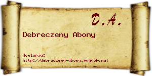 Debreczeny Abony névjegykártya